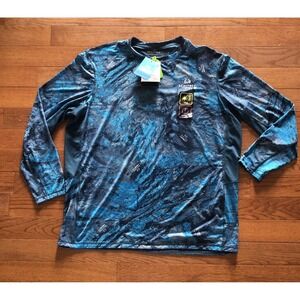 Realtree Fishing Shirt Long Sleeve Wave Blue Reversible  Men's 3XL New W/Tags